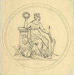 32675 Afbeelding van de voorzijde van een gedenkpenning, aangeboden in 1851 aan de vrijwillige jagers uit de burgerij ...